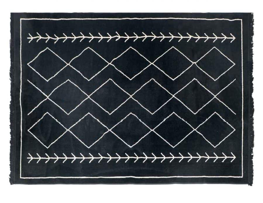 שטיח-שחור-מעויינים-מרקו-פולו-כותנה-900×694