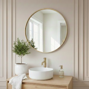 מראה עגולה 80 ס"מ - זהב