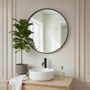 מראה עגולה  50 ס"מ - שחור