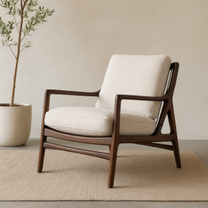 כורסא אקפולקו ידית אגוז בד ארוג