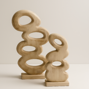 נורד- סט כדים עץ מגולף טבעי