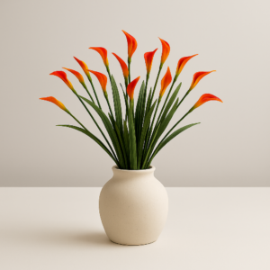 גבעול פרח כתום בודד