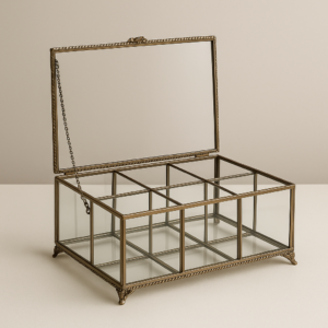 קופסת אחסון מזכוכית עם תאים  – אאוטלט