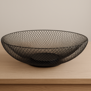 קערת פירות ברזל שטוחה שחור  – אאוטלט