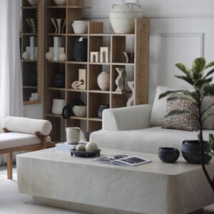 שולחן סלון מלבני דמוי שיש