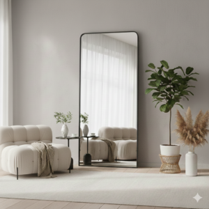 מראת גוף מלבנית - שחור 2.00/1.00 ס”מ