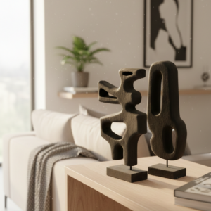 סט פסלים אבסטרקטיים - שחור