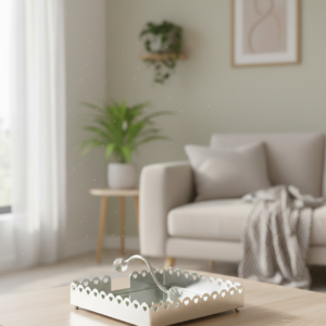 מתקן מפיות - כסוף עם כדור קריסטל