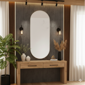 מראה קפסולה Minimal stone - לבן