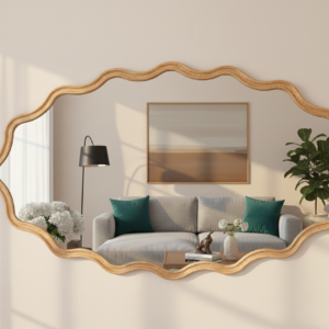 מראה אליפה Minimal Wood – אלון