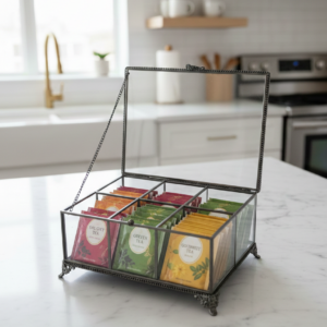 קופסת אחסון לתה - שחור