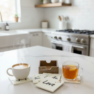 סט תחתיות עץ לכוסות