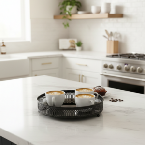 מגש הגשה שחור מעוטר