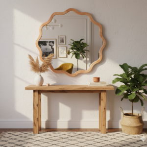 מראה משושה Minimal Wood – אלון