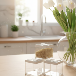 קופסאות אחסון שקופות - לבן