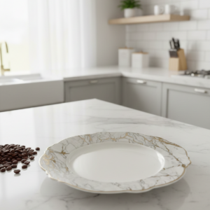 סט הגשת 6 צלוחיות עוגה - "מרבל"