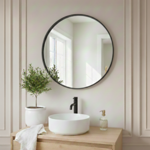 מראה עגולה 80 ס"מ - שחור