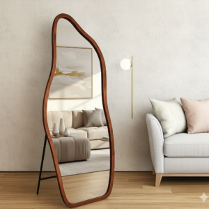 מראה אמורפית עומדת  Minimal Wood – אלון כהה