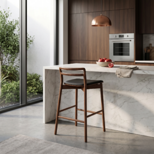 כסא בר עץ גפרי אגוז