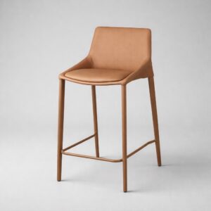 כסא בר ברוני דמוי עור - קאמל