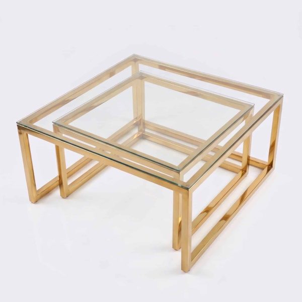 סט שולחנות זהב - (עודפים תצוגה) אאוטלט !