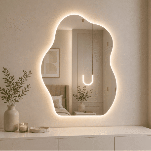 מראת LED - (בועות) תאורה אחורית  40/60 ס"מ * מבצע עד 02.11.26